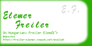 elemer freiler business card